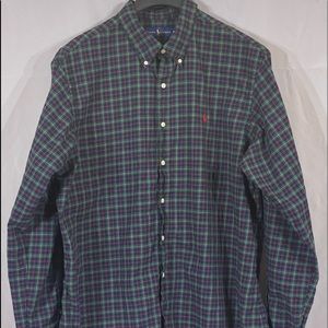 Ralph Lauren navy plaid dress shirt.